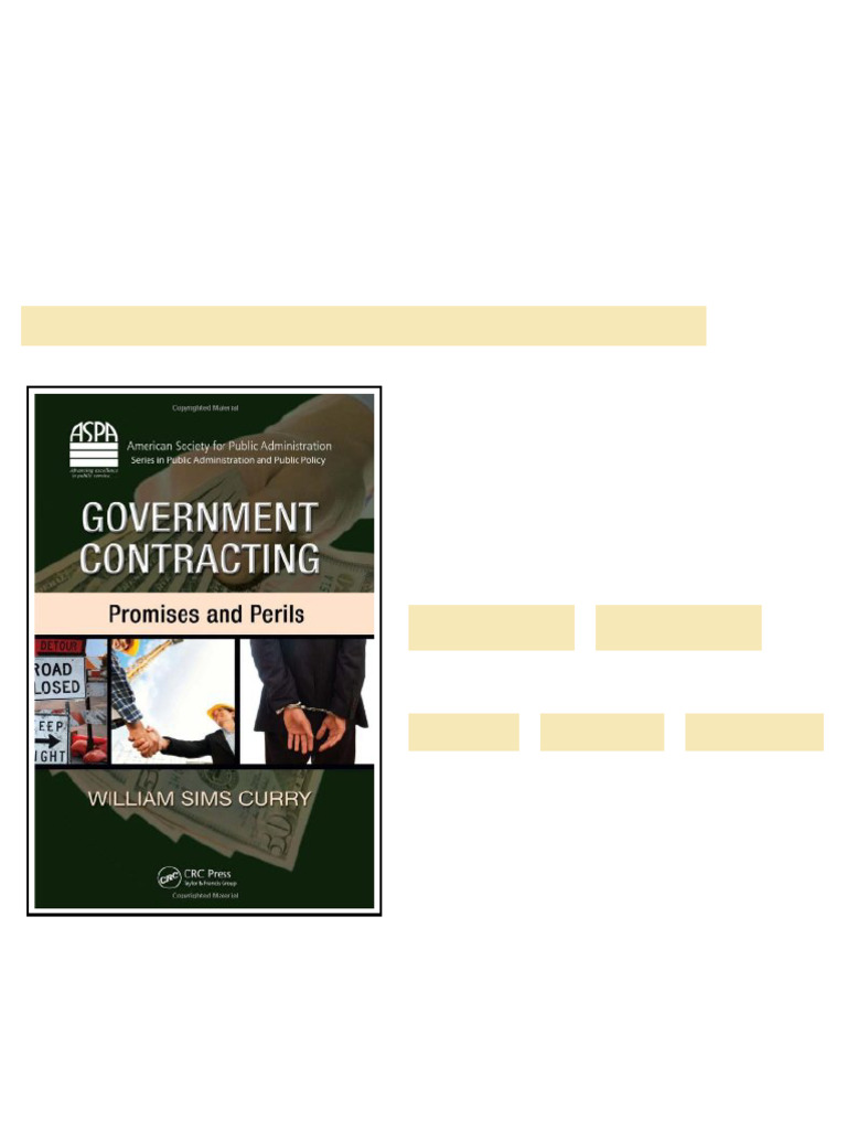 Government Contracting Promises and Perils William Sims Curry - Ebook ...