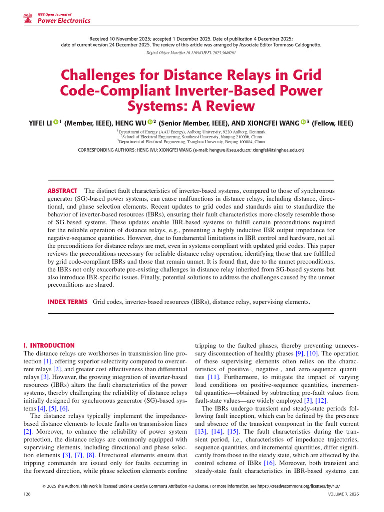 Distance Relay Challenges in IBR Systems | PDF | Steady State ...