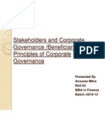 Stakeholders and Corporate Governance /beneficiaries/ The Principles of Corporate Governance