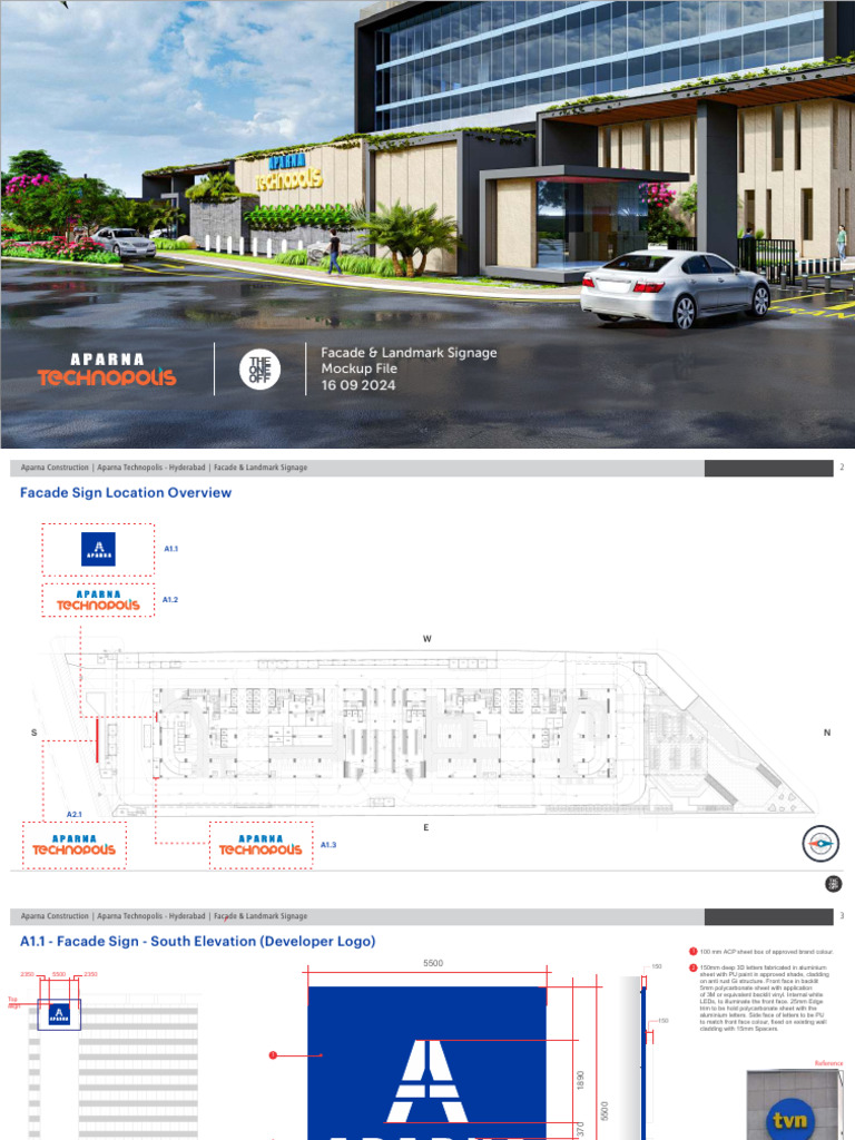 Facade Signage Design for Aparna Technopolis | PDF | Building Materials ...
