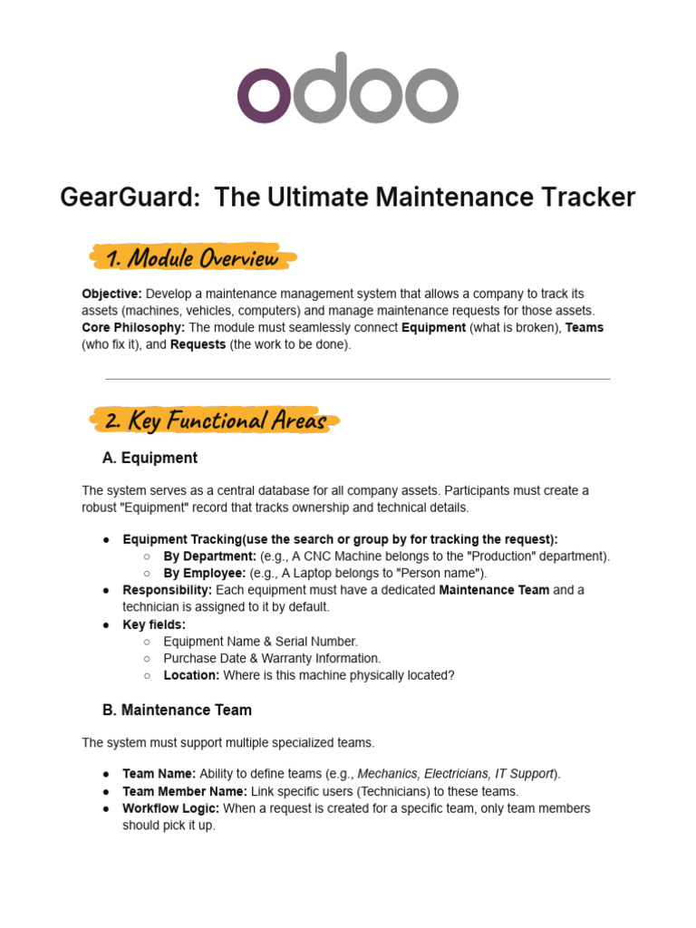GearGuard Maintenance Management System | PDF | Computing | Software