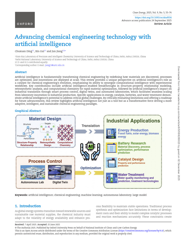 AI Transforming Chemical Engineering | PDF | Density Functional Theory ...
