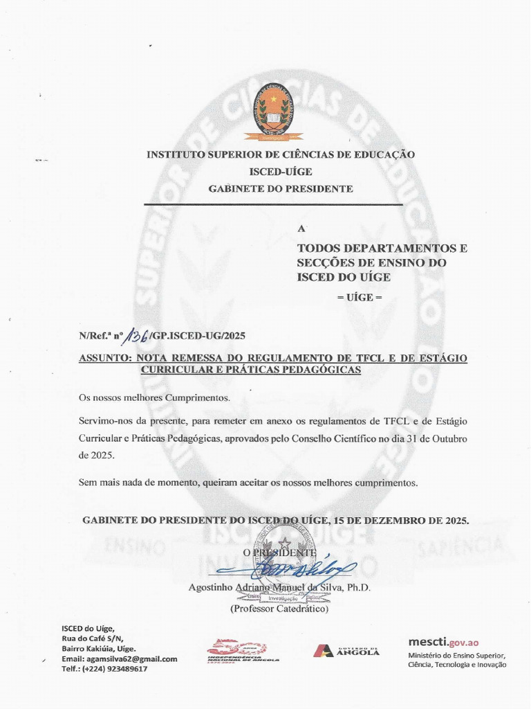 Regulamentos de TFCL e PP e EC | PDF