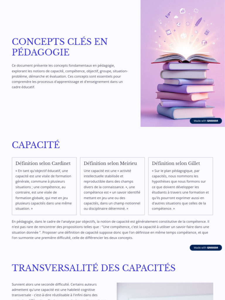 Concepts clés en pédagogie et évaluation | PDF | Pédagogie | Apprentissage