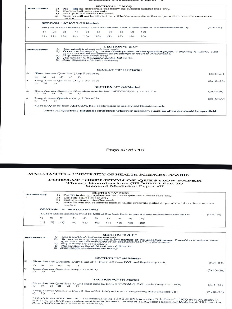 Paper Pattern Distribution Final Year | PDF