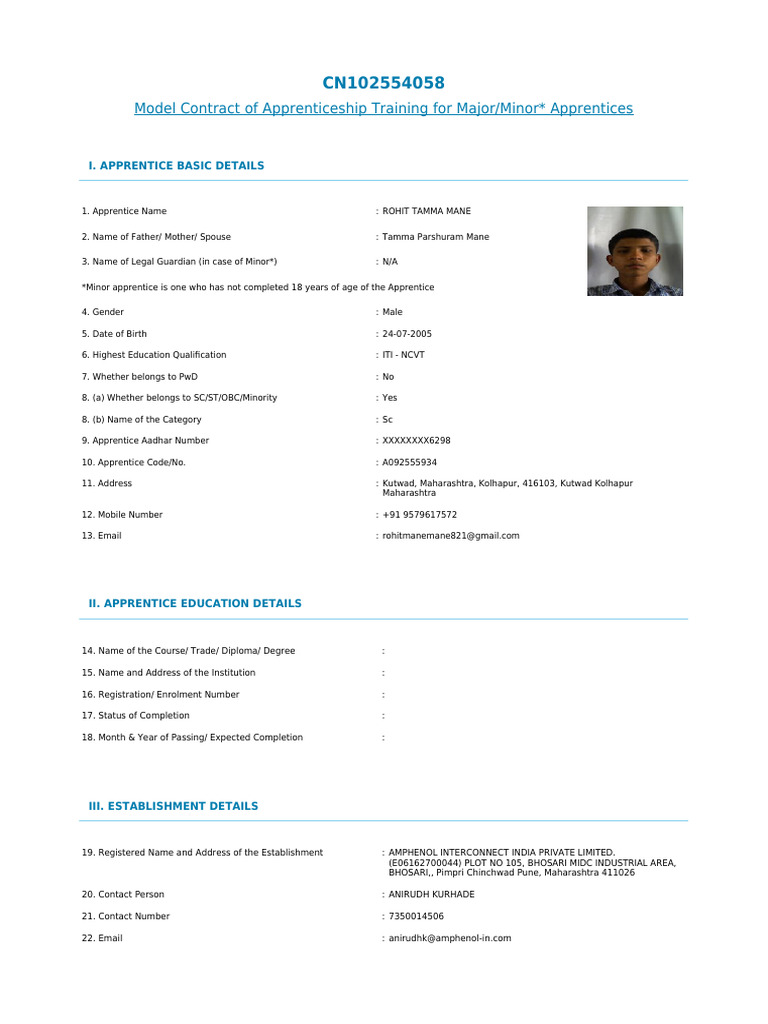 Apprenticeship Training Contract CN102554058 | PDF | Apprenticeship ...