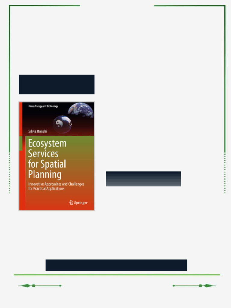 Ecosystem Services For Spatial Planning Silvia Ronchi Ebook Fresh ...