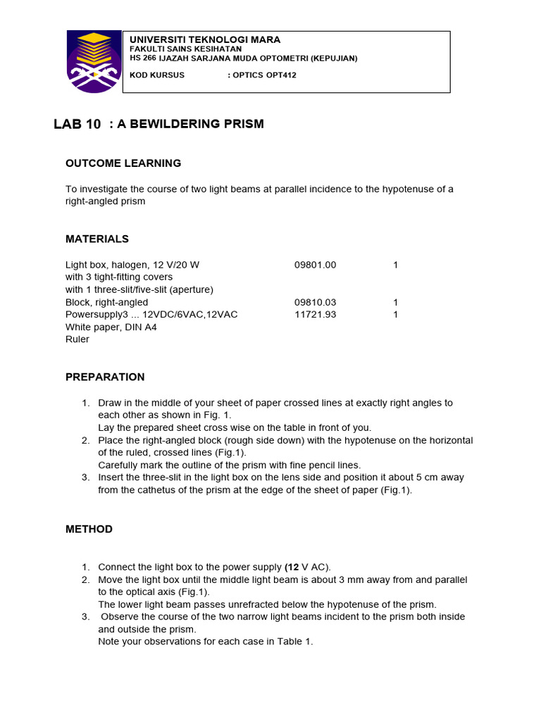 Lab 10 | PDF | Light | Applied And Interdisciplinary Physics