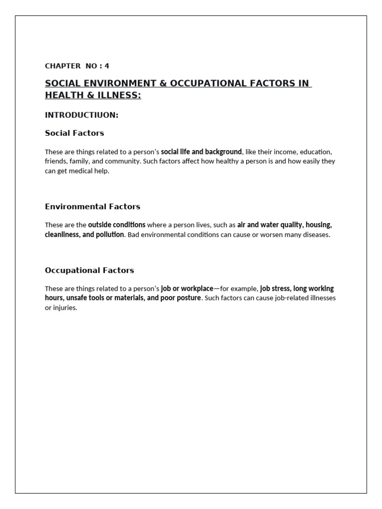 Social and Occupational Health Factors | PDF | Hazards | Socioeconomic ...