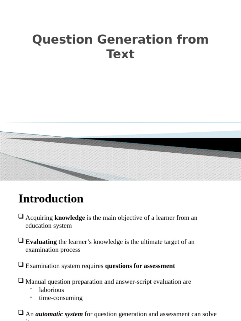 Automated Question Generation System | PDF | Educational Technology
