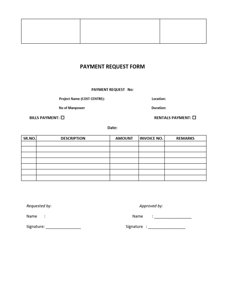 Payment Request Form Template | PDF