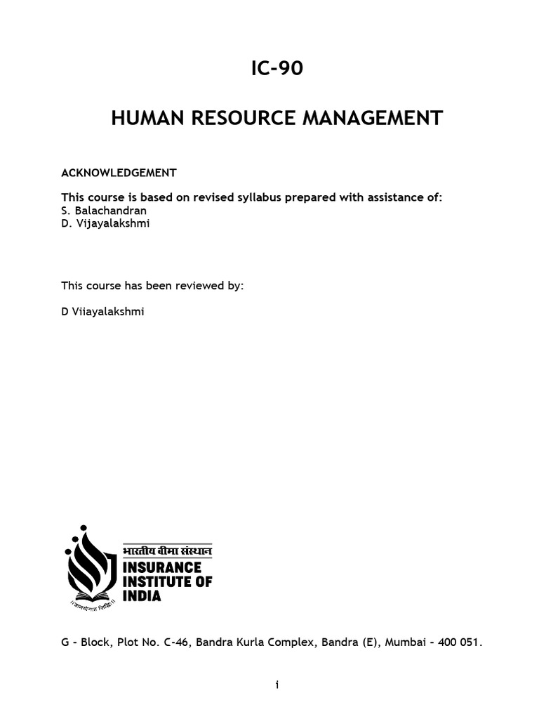Human Resource Management Course Overview | PDF | Cost Of Living | System