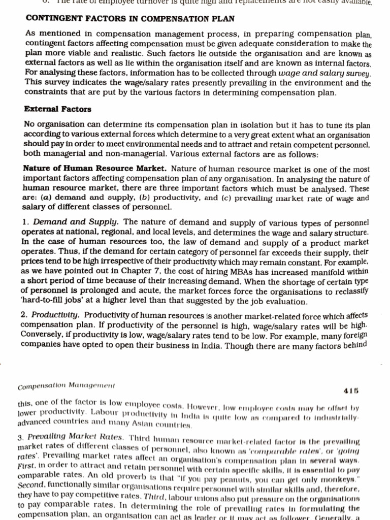 Compensation Plan Contingent Factors | PDF | Cost Of Living | Salary