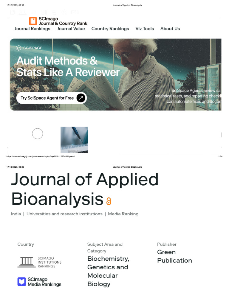Journal of Applied Bioanalysis Overview | PDF | Science