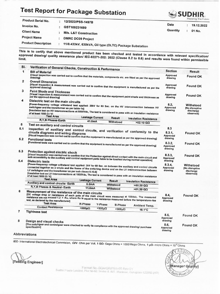 Oem Test Report Pss-1497b | PDF