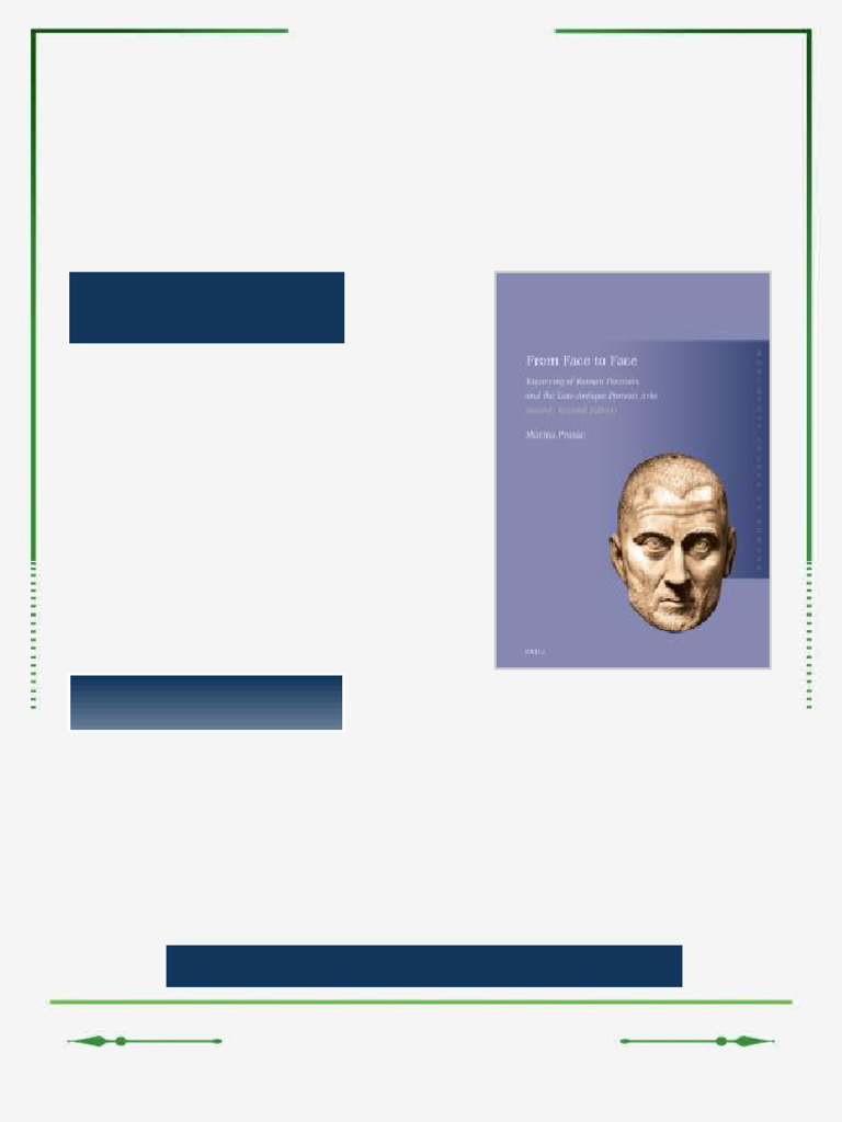 From Face To Face Recarving of Roman Portraits and The Late Antique ...