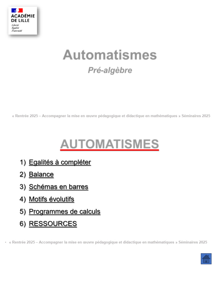 Automatismes en mathématiques 2025 | PDF