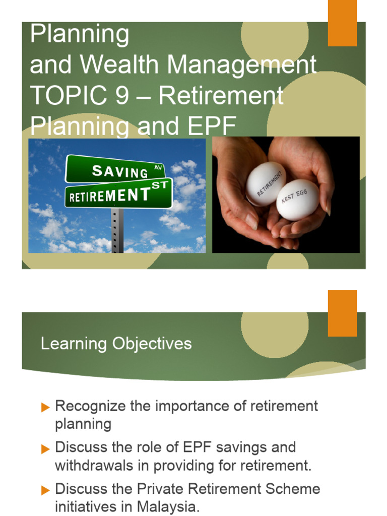 Topic 9 Retirement Planning | PDF | Retirement | Pension