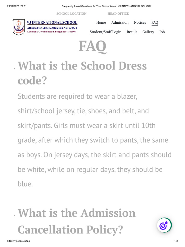 VJ International School FAQ Guide | PDF | Faq
