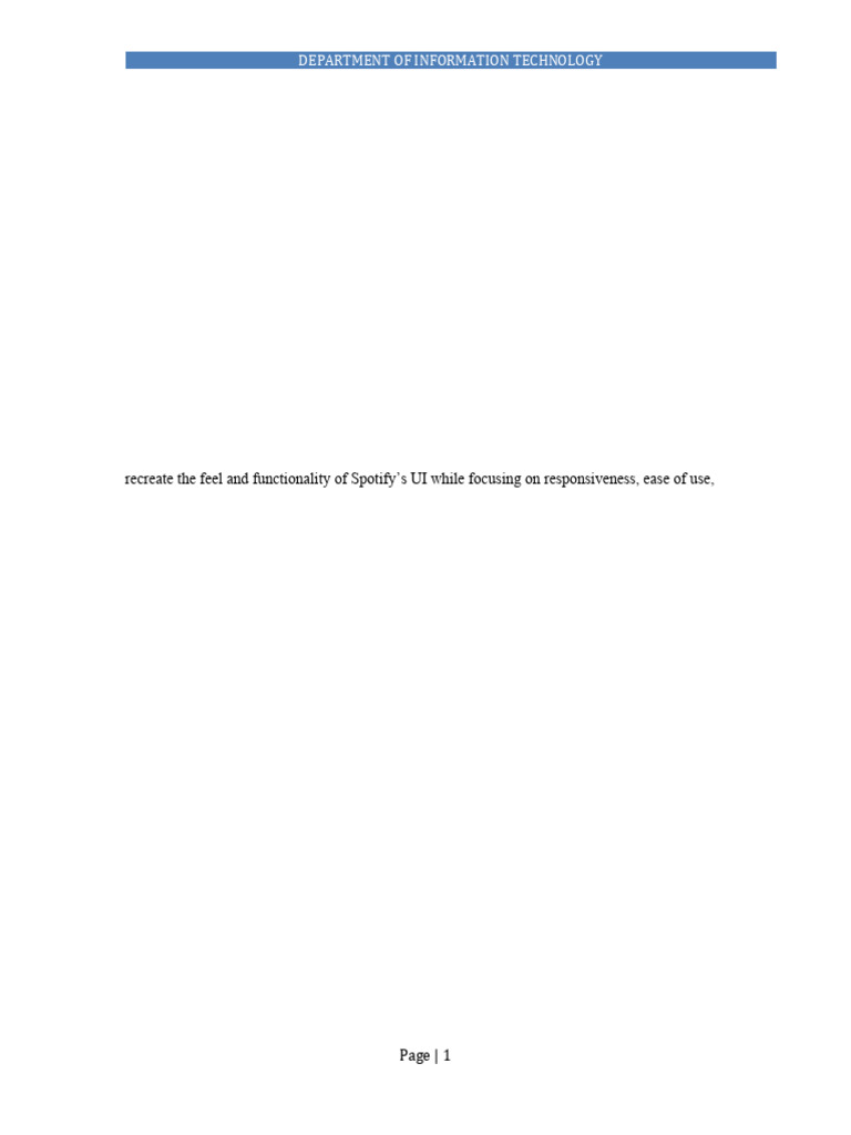 Spotify Clone Project Overview | PDF
