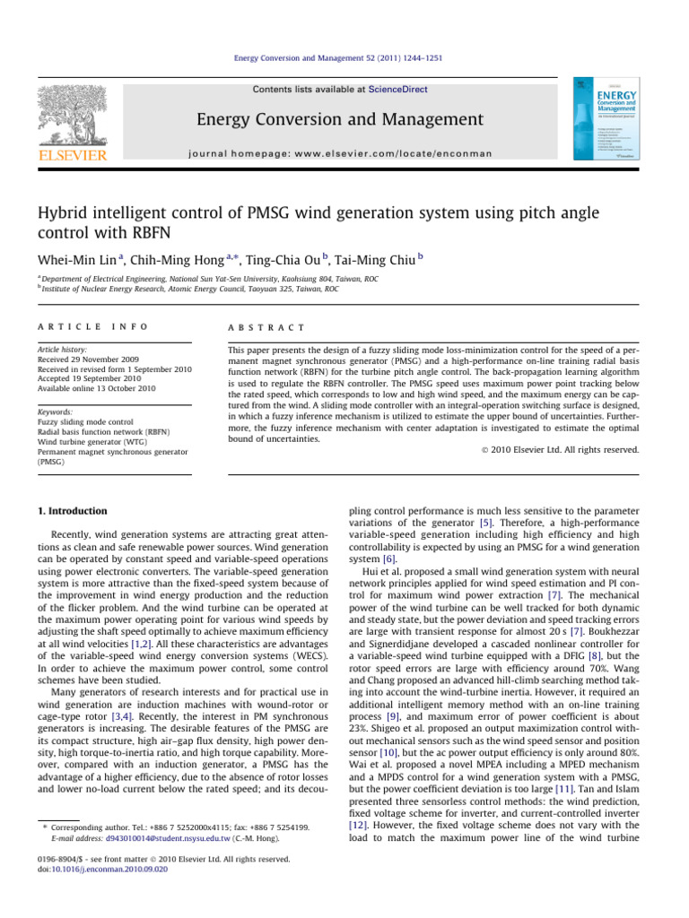 Hybrid Control for PMSG Wind Systems | PDF | Turbine | Wind Power