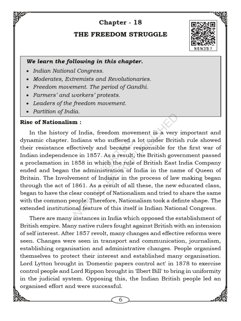 The Freedom Struggle | PDF | Mahatma Gandhi | Indian Independence Movement
