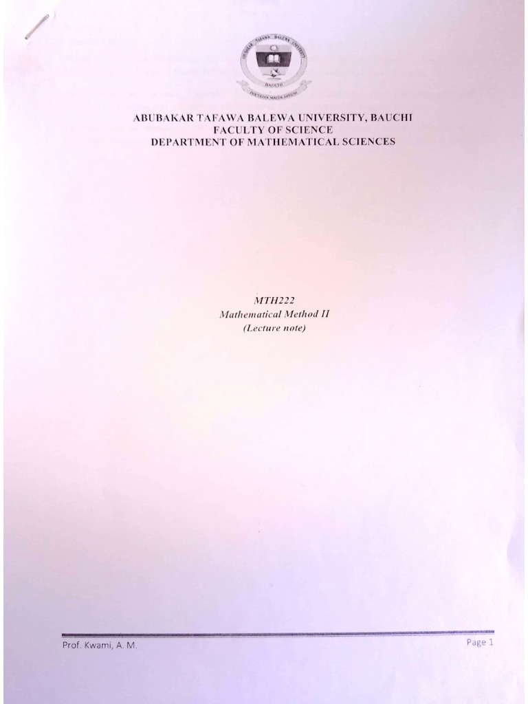 MTH 222 | PDF
