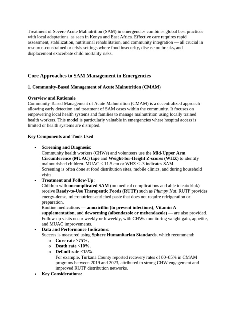 Treatment of Severe Acute Malnutrition | PDF | Malnutrition | Health Care