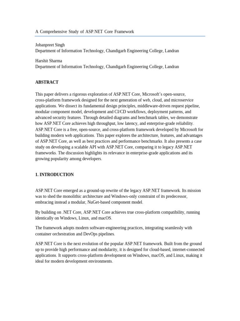 Exploring ASP.NET Core Framework | PDF | Cross Platform Software | Software
