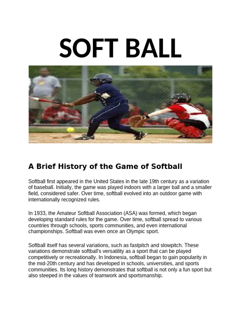 History and Basics of Softball Game | PDF | Softball | Pitcher