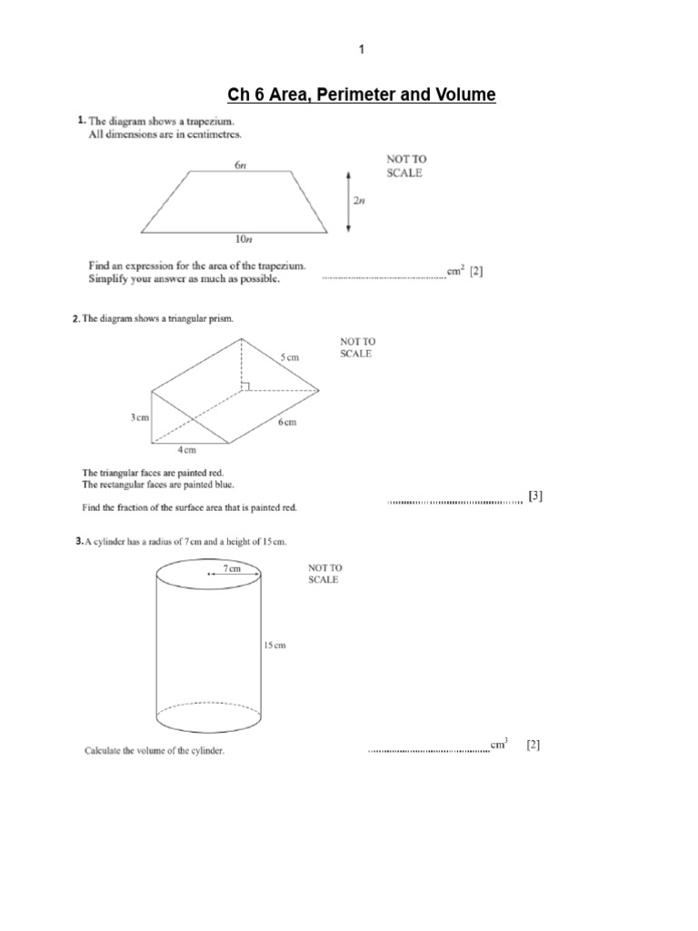 Area, Perimeter, and Volume Explained | PDF