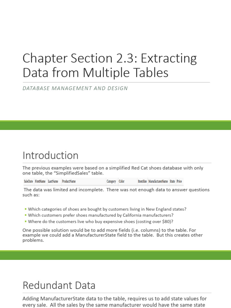 Data Extraction from Multiple Tables | PDF | Table (Database) | Databases