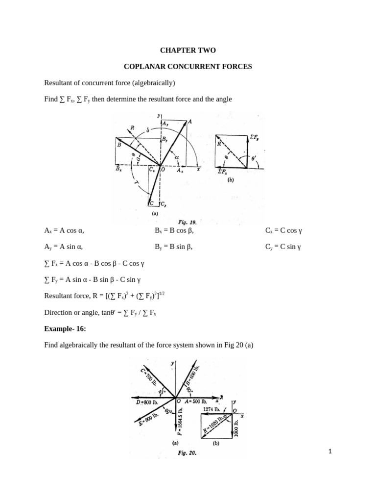 Resultant Forces in Coplanar Systems | PDF | Truss | Mechanics