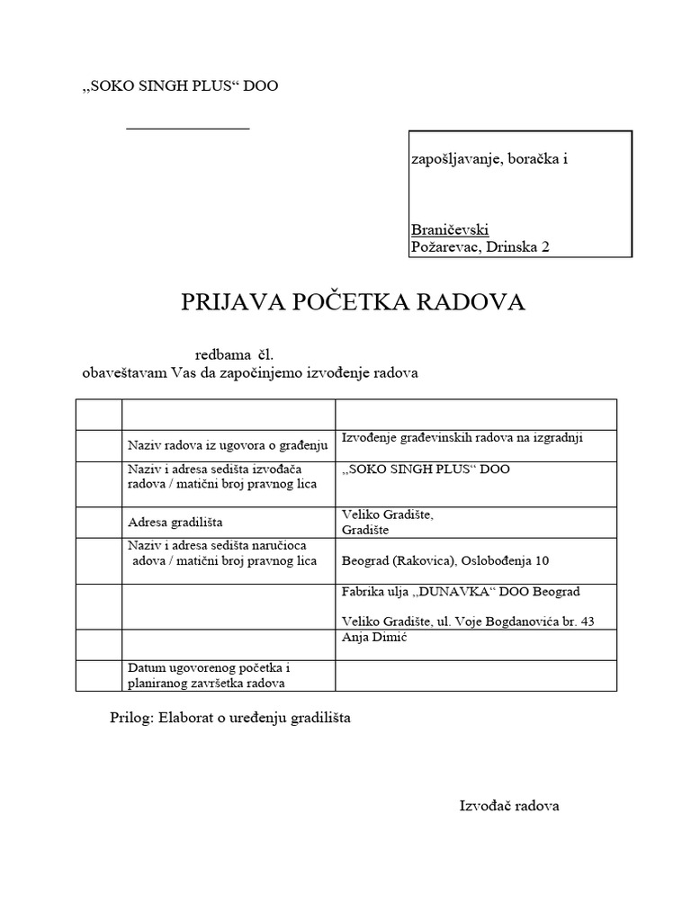 Prijava Radova ISPRAVKA | PDF