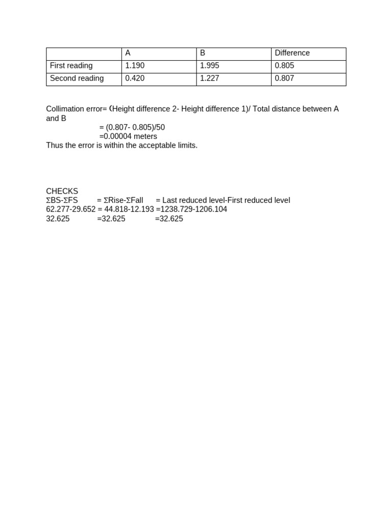 Collimation Error Calculation Explained | PDF