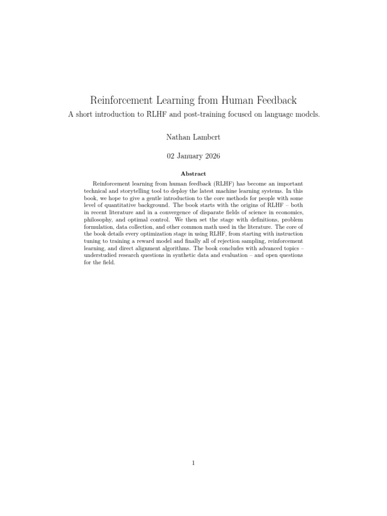 Reinforcement Learning From Human Feedback | PDF | Applied Mathematics ...