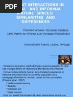 Student Interactions in Formal and Informal Virtual Spaces: Similarities and Differences