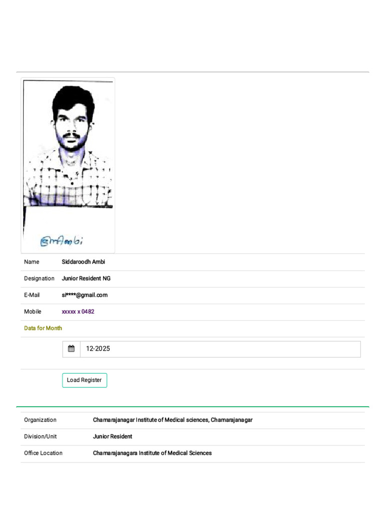 Junior Resident Attendance Log 2025 | PDF