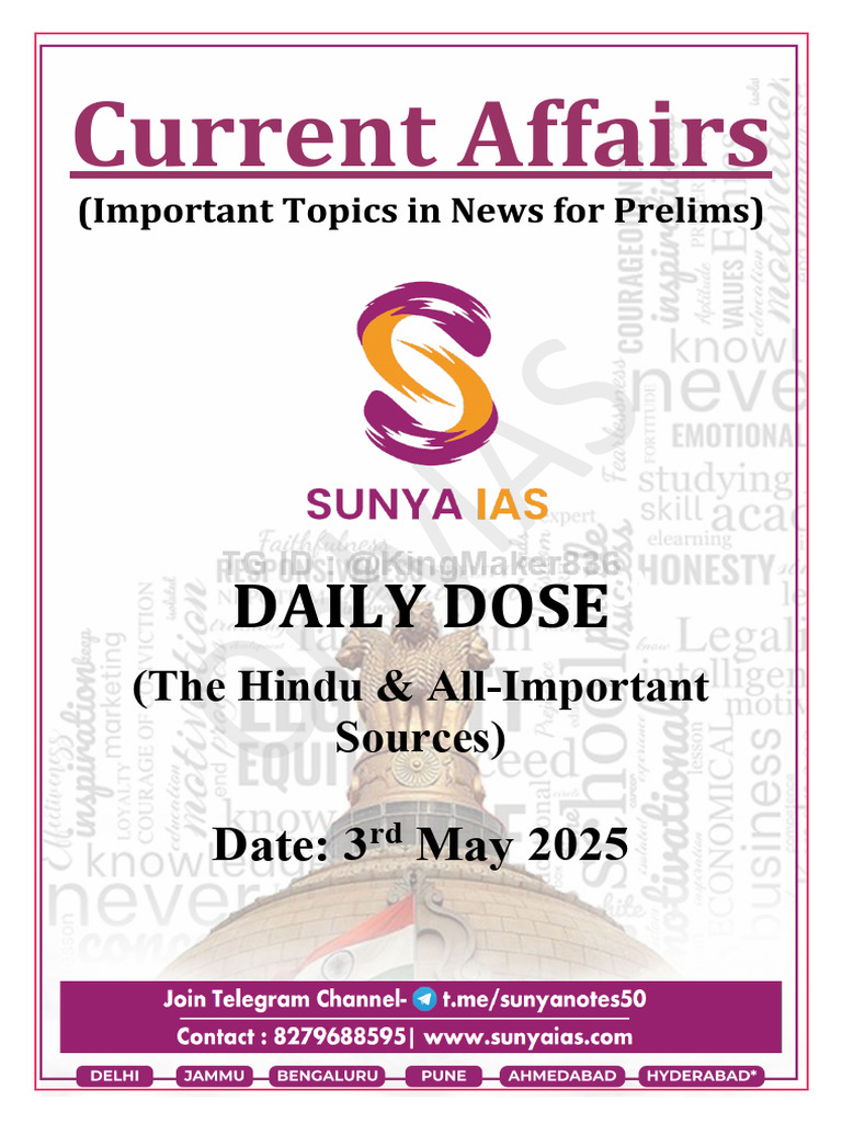 Current Affairs for Prelims - May 2025 | PDF