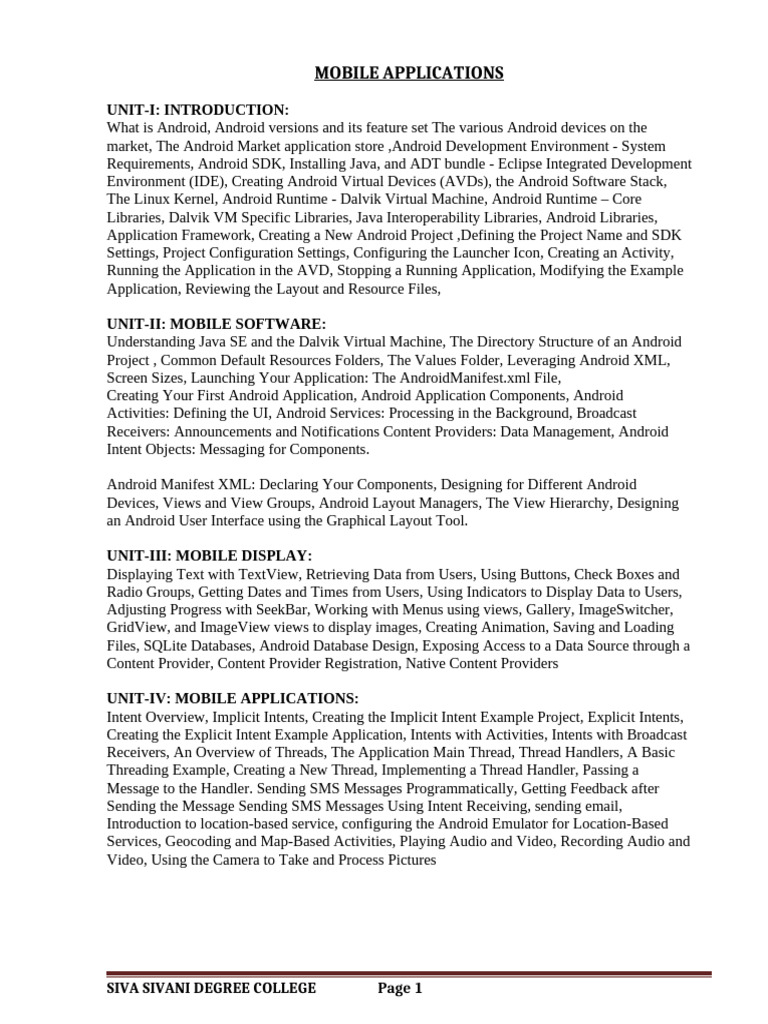 Mobile Application | PDF | Android (Operating System) | Java ...