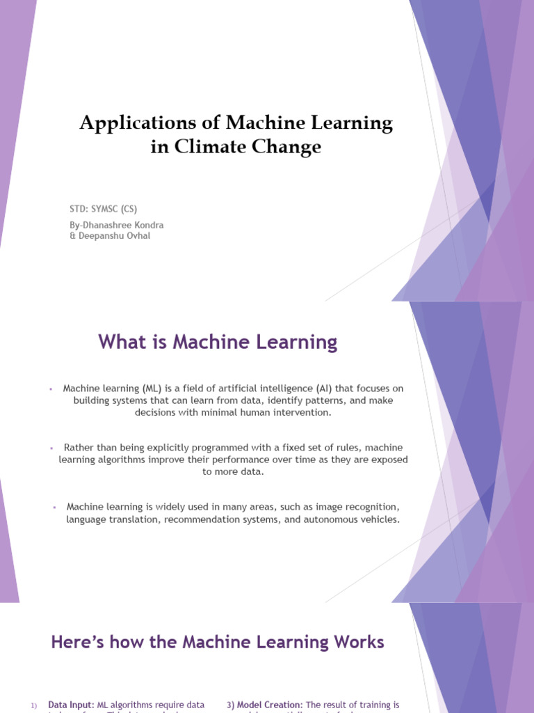 Machine Learning Applications for Climate Change | PDF | Machine ...