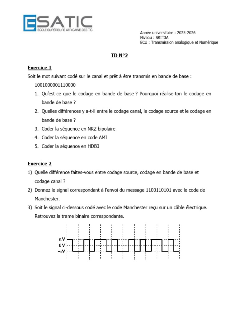 Codage en bande de base et méthodes | PDF