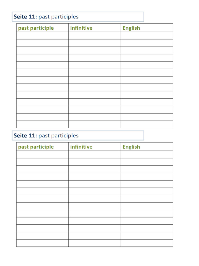 Reading Verb Table | PDF