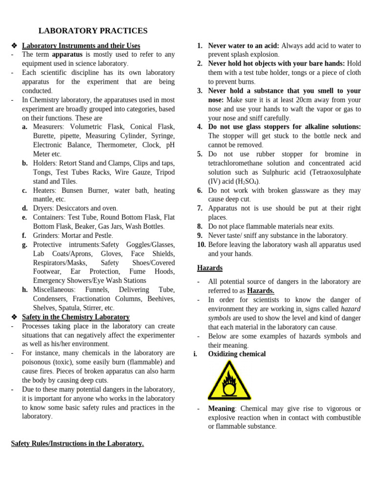 Essential Laboratory Practices and Safety | PDF | Significant Figures ...