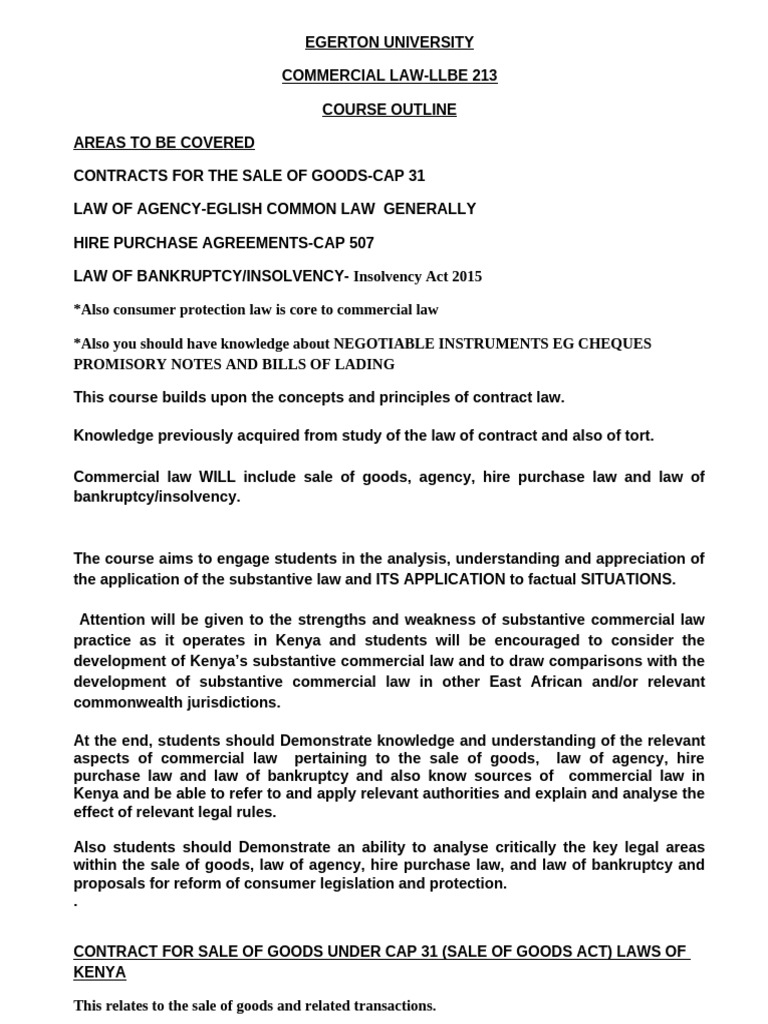 Commercia Law Projection Summary Send | PDF | Breach Of Contract | Goods
