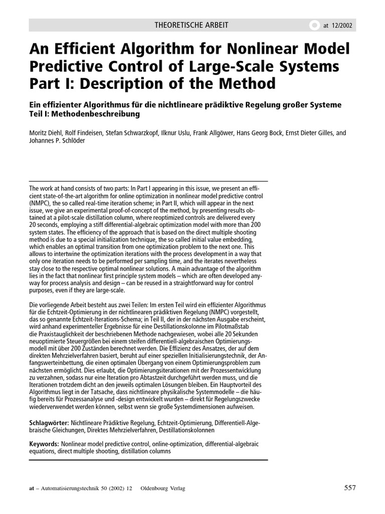 Efficient NMPC Algorithm Overview | PDF | Mathematical Optimization ...