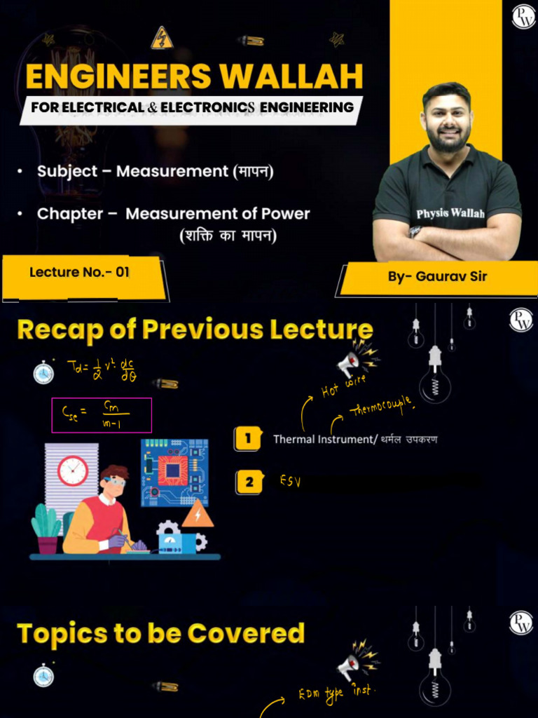 Measurement of Power 01 Class Notes | PDF