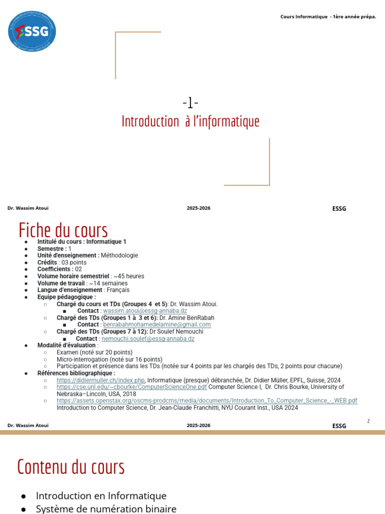 Introduction à l'informatique 2025-2026 | PDF | Démarrage d'un ...