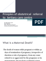 Priniples of Obstetrical Referral To Tertiary Care Centre