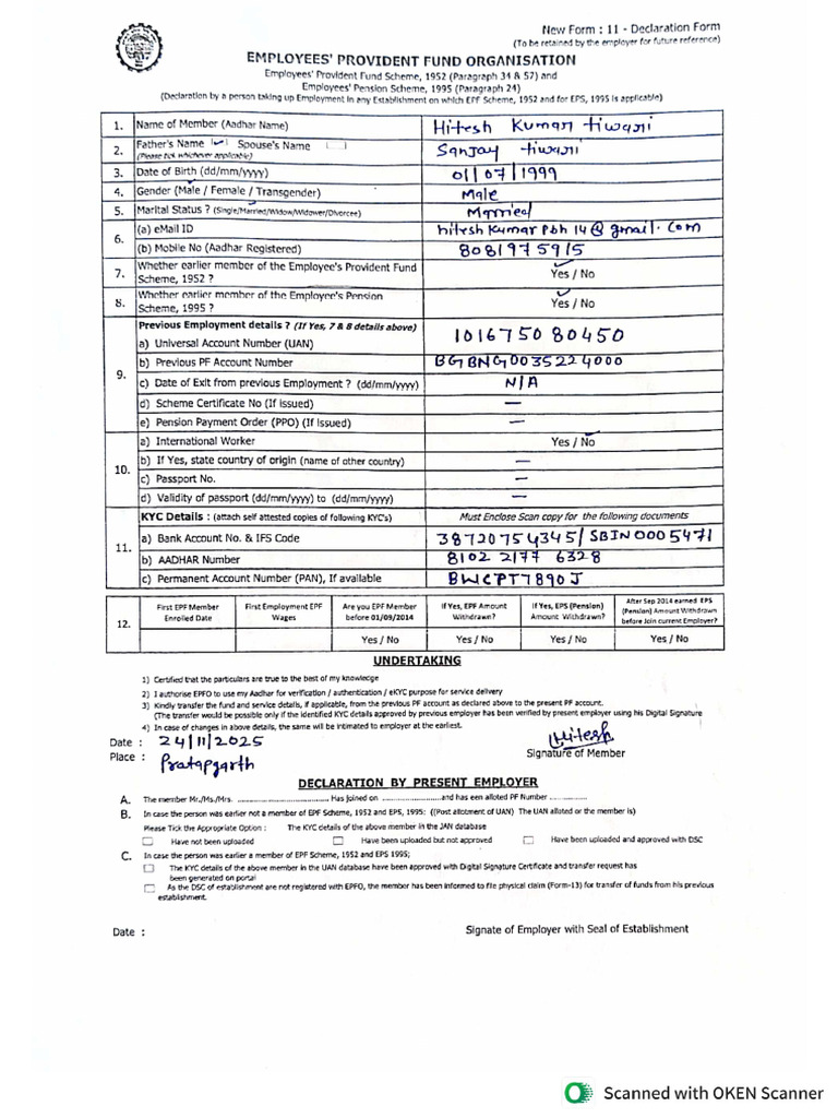 Form 11 and Nominations Form | PDF